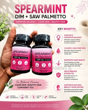 Spearmint DIM + Saw Palmetto Supplement (60 Capsules)