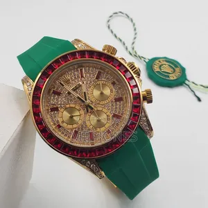 *Gold Dials. Rubber Flex. – Rolex Style Chronograph*