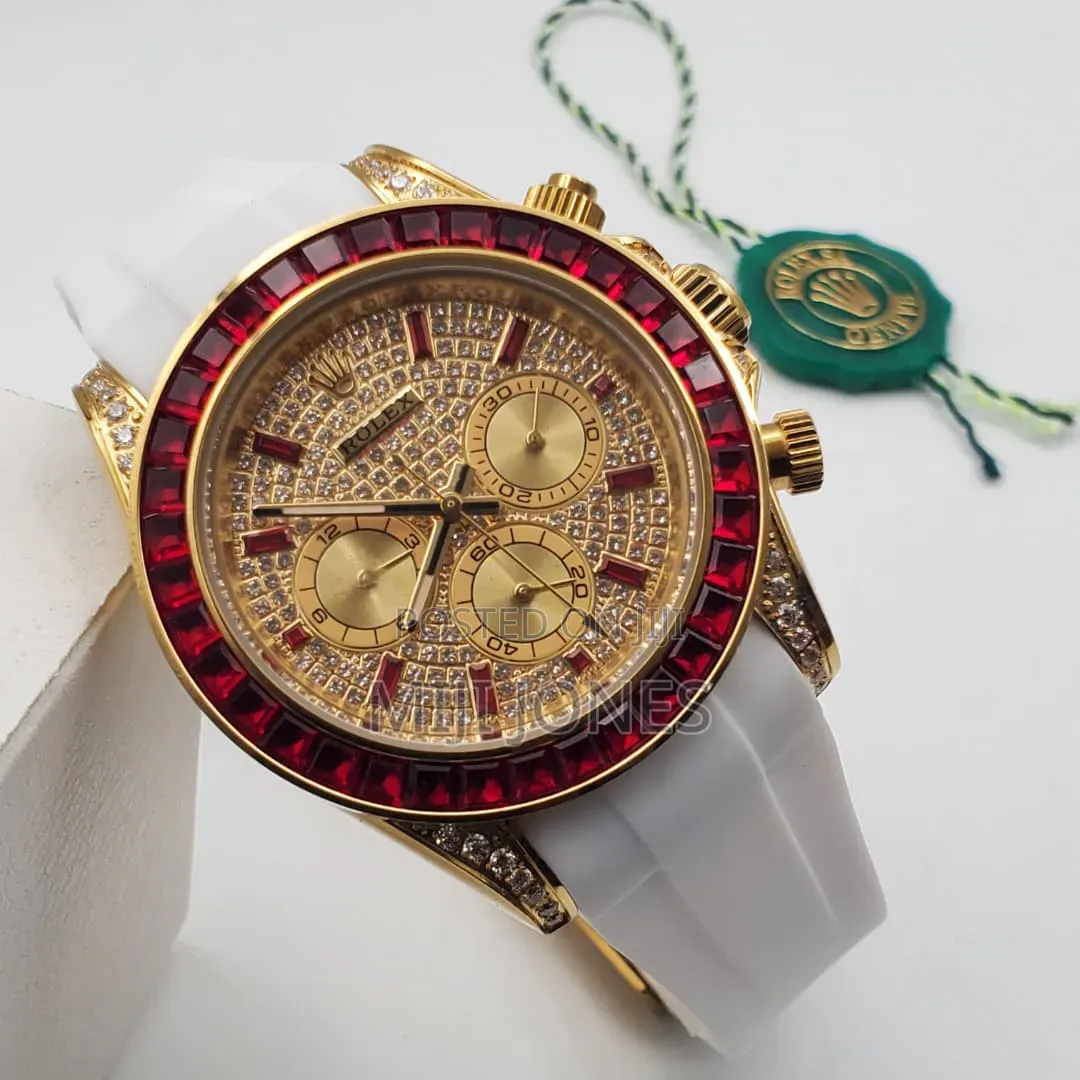 *Gold Dials. Rubber Flex. – Rolex Style Chronograph*