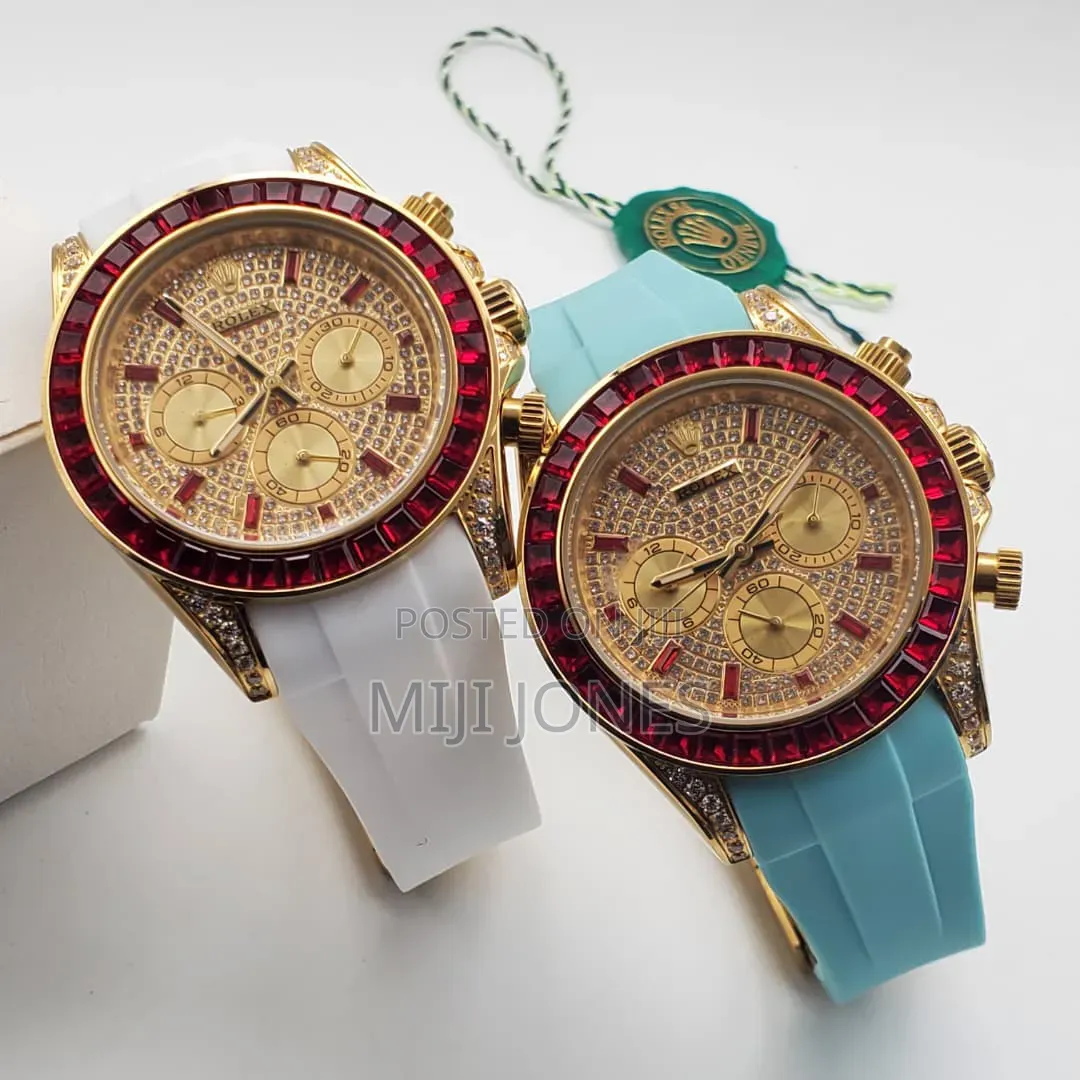 *Gold Dials. Rubber Flex. – Rolex Style Chronograph*