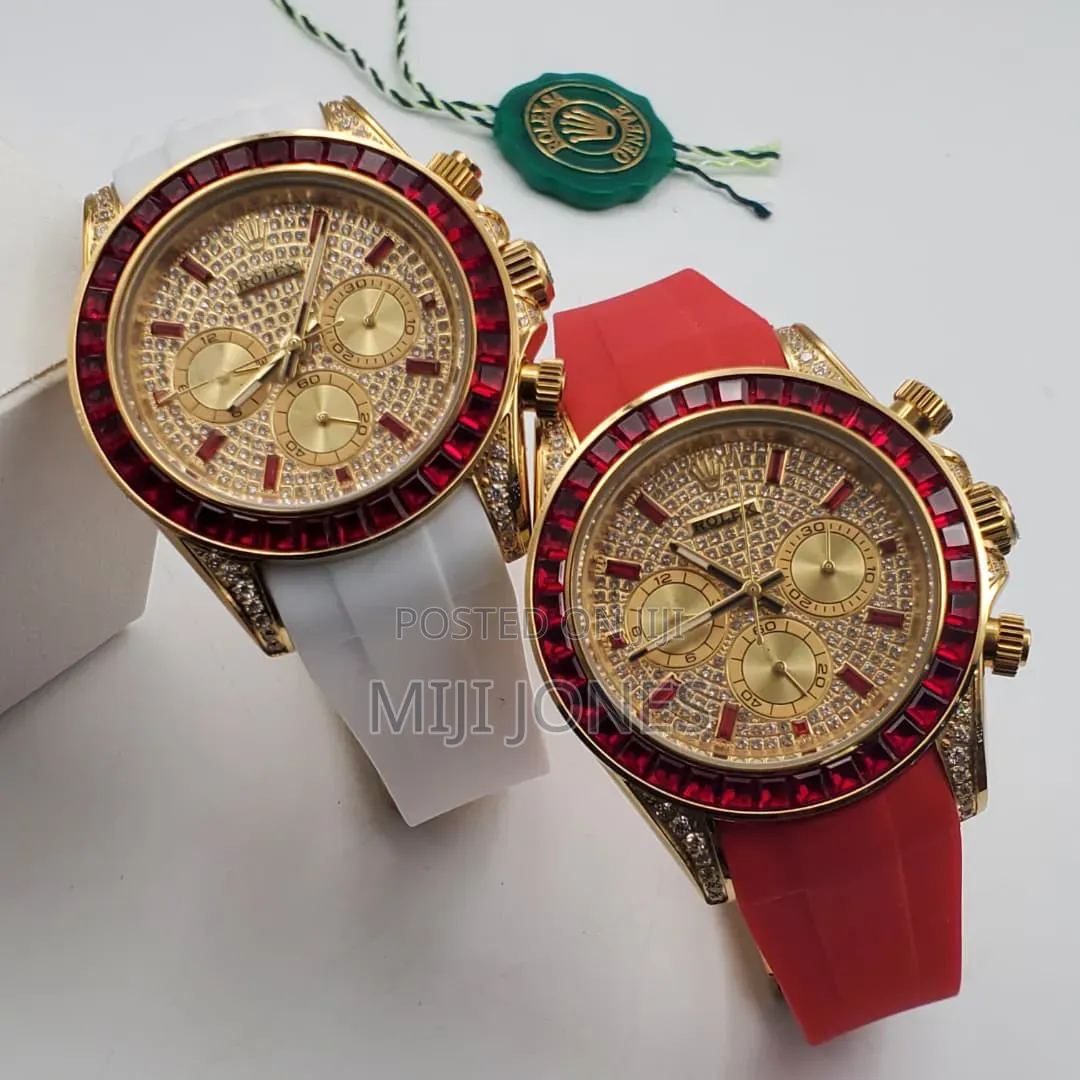 *Gold Dials. Rubber Flex. – Rolex Style Chronograph*