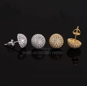 Luxury GRA Certified Moissanite Diamond Ball Stud Earrings