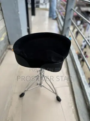 Black Adjustable Drum Throne / Musician Stool