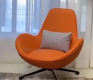 Modern Orange Swivel Lounge Chair