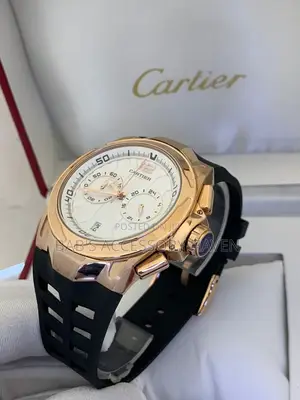 High Quality Cartier Chronograph Rubber Strap