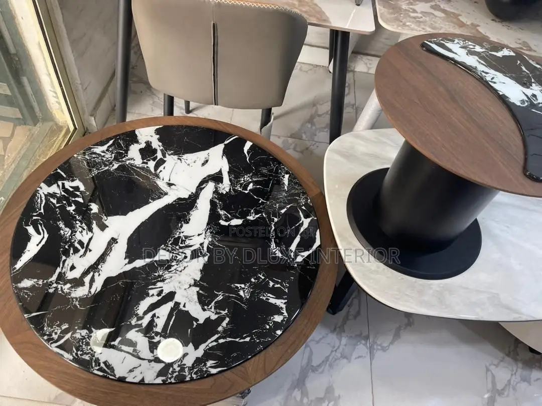 Modern Medieval Microcrystalline Stone Round Coffee Table
