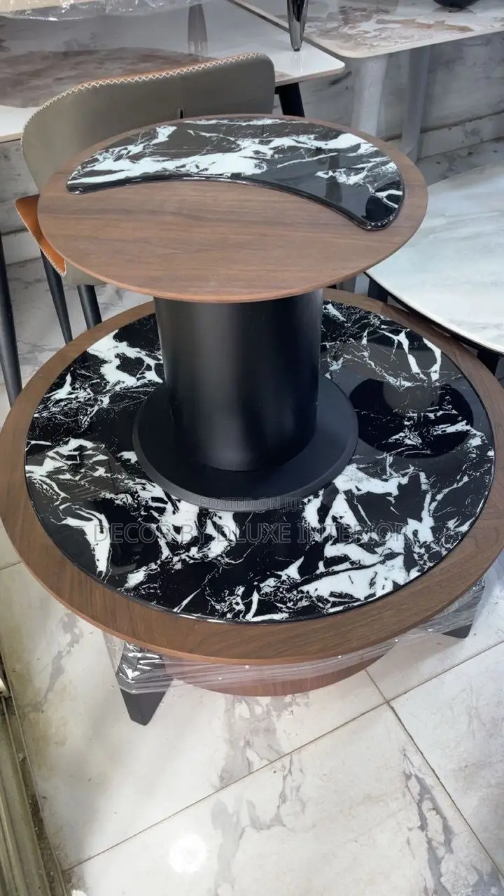 Modern Medieval Microcrystalline Stone Round Coffee Table