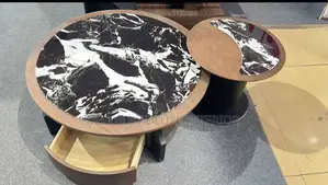 Modern Medieval Microcrystalline Stone Round Coffee Table