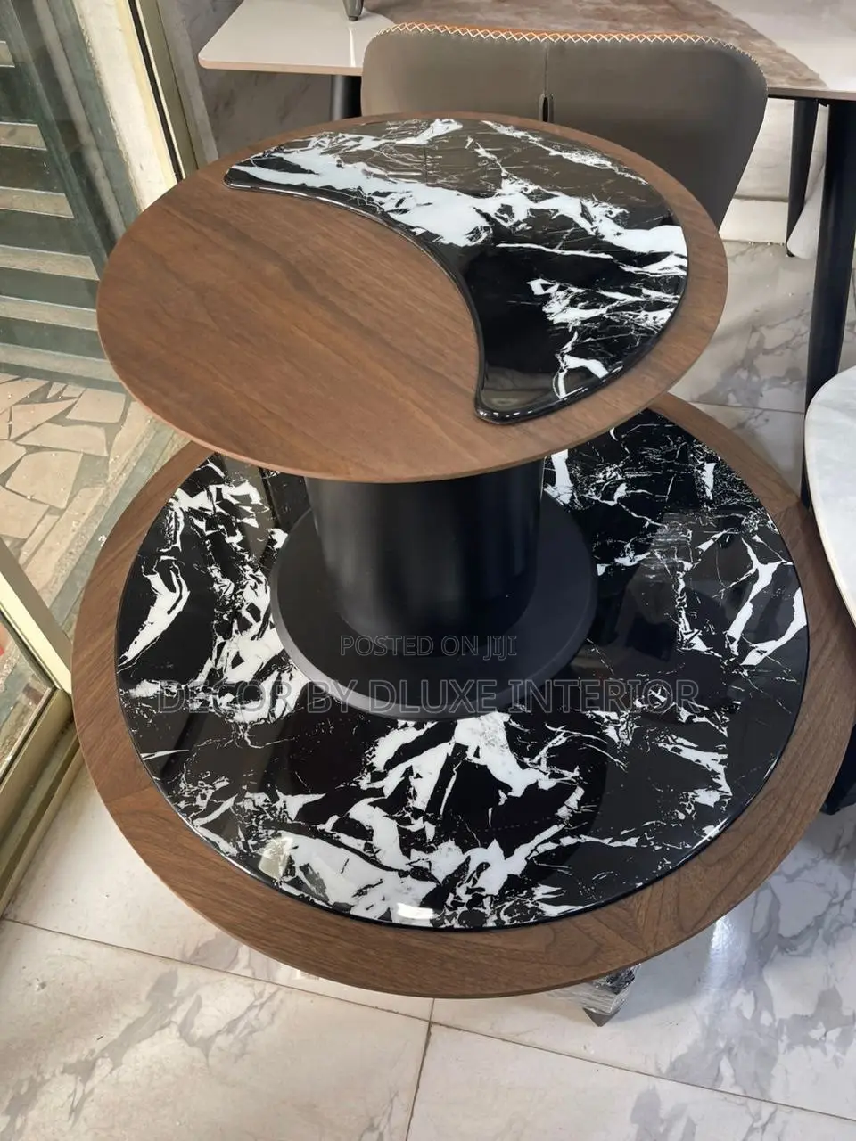 Modern Medieval Microcrystalline Stone Round Coffee Table