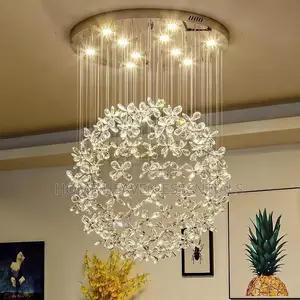 Crystal Clear Ceiling Lamps Flower Ball Stairway Villa Chandelier