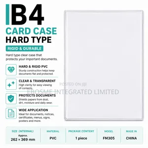 B4 Clear Hard PVC Card Case Document Holder
