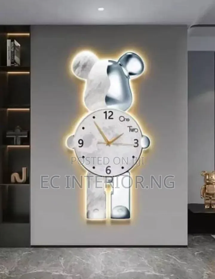 Wall Aesthetic Bear Clock Modern