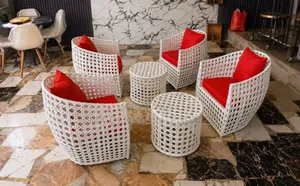 Luxury Outdoor Rattan Chair Set – 4 Seater With 3 Side Tables