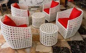 Luxury Outdoor Rattan Chair Set – 4 Seater With 3 Side Tables