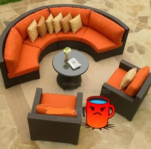 Luxury Outdoor Rattan Sofa Set – Curved Sectional With Chairs Table