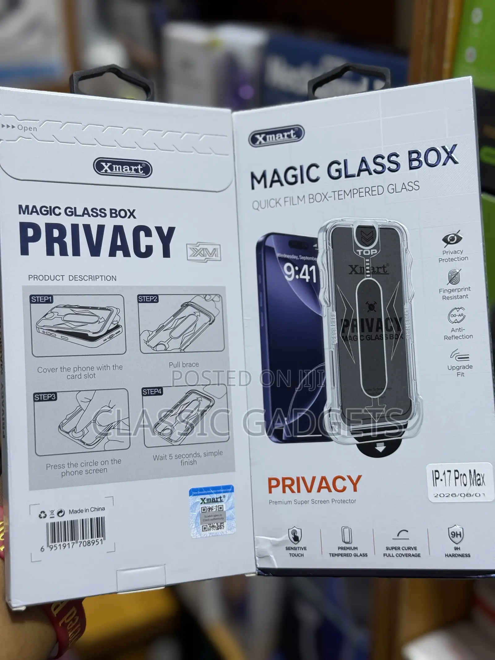 XMART Magic Glass Box Privacy Screen Protector for iPhone 17 Pro Max