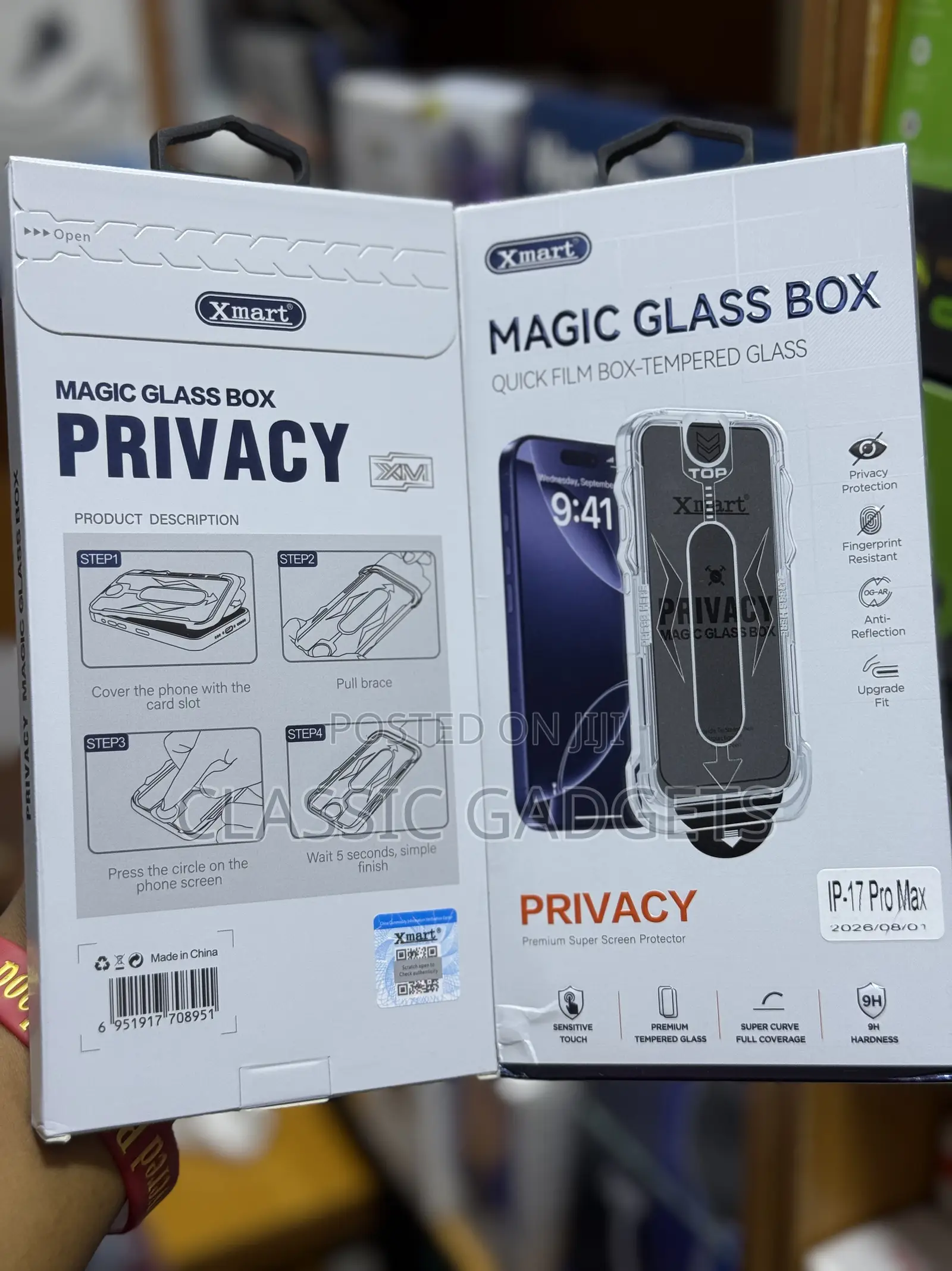 XMART Magic Glass Box Privacy Screen Protector for iPhone 17 Pro Max