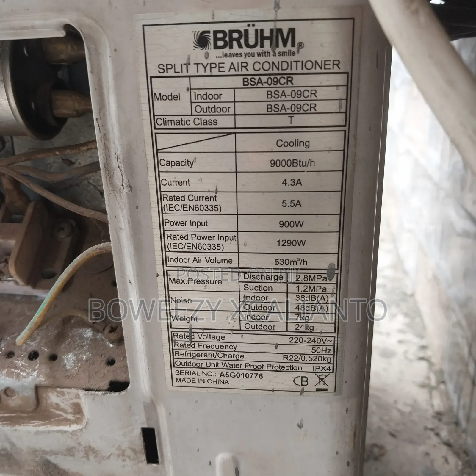 Bruhm 1hp AC Used
