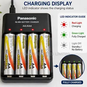 Rechargeable AA BATTERY 4600 (4 Packs)