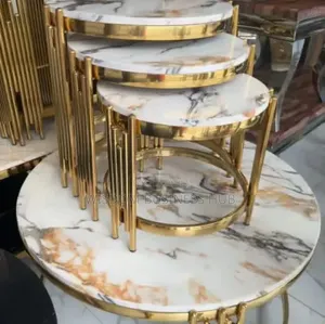 Round Mable Top 4-Piece Nesting Table Set
