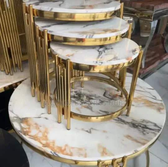 Round Mable Top 4-Piece Nesting Table Set