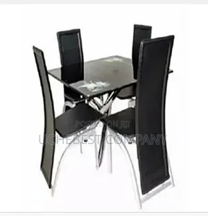 Glass Dinning Table by 4 Chair Available