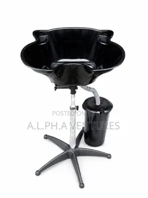 Hair Washing Basin – Black Shampoo Sink With Drain Hose Waste Bucket