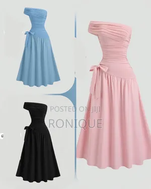 Off-the-Shoulder Asymmetrical Ruched Midi Dress