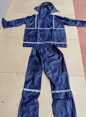 Reflective Polyester/PVC Rainsuit Navy Colour Heavy Duty