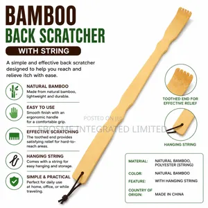 Natural Bamboo Back Scratcher With String 43cm
