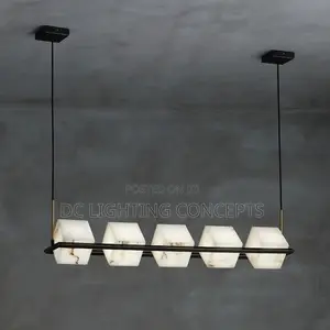Modern Luxury Linear Marble Cube Pendant Chandelier.