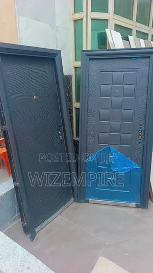 3ft Black Security Doors Available 70mm