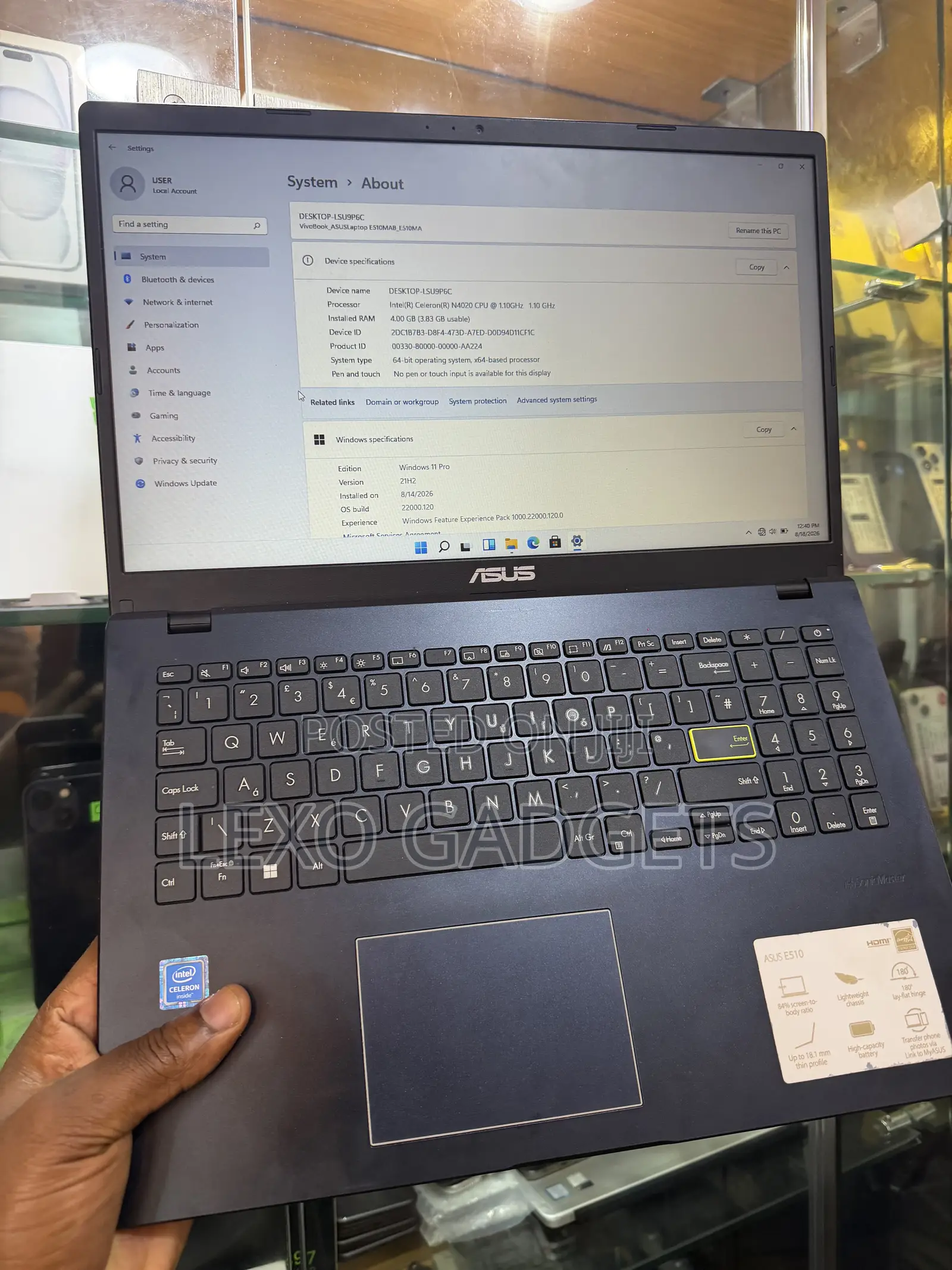 Laptop Asus E502S 4GB Intel Core i5 SSD 256GB