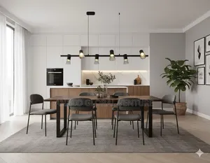 A Modern 6-Light Linear Pendant With Adjustable Spot Heads.