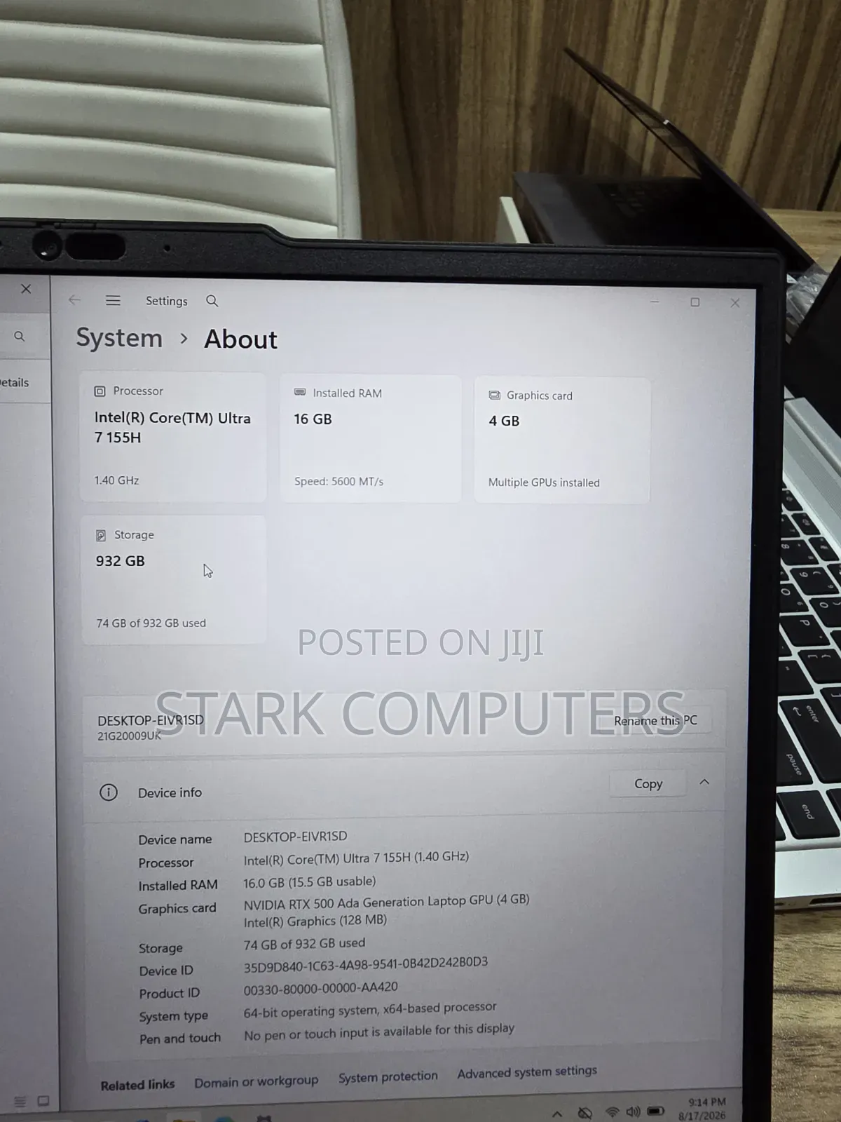 Laptop Lenovo ThinkPad P14s 16GB Intel Core Ultra 7 SSD 1T
