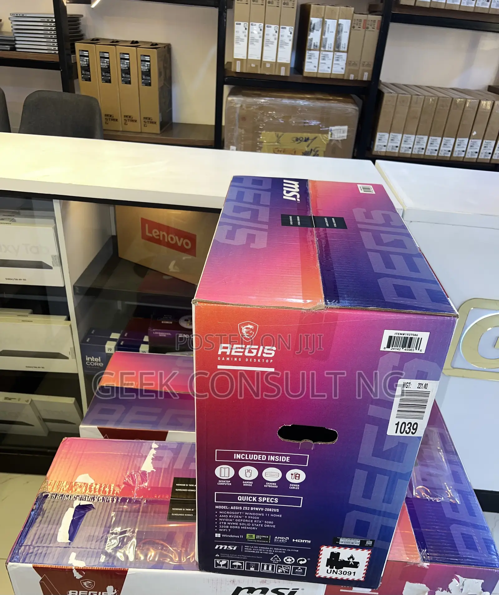 New Desktop Computer MSI Aegis X3 32GB AMD Ryzen 9 SSD 2T