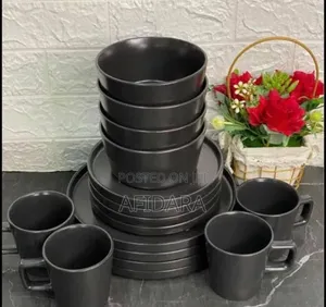 16pcs Black Dinner Set Stylish Perfect for Every Dining Table