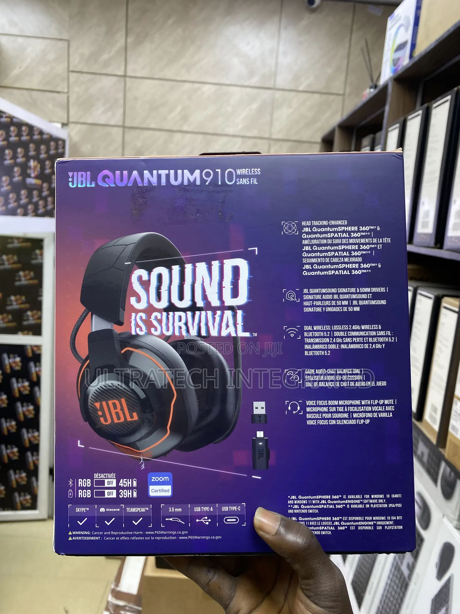 JBL Gaming Headphone Quantum 910 Wireless Over-Ear W/Mic