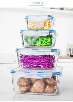 4in1 Borosilicate Glass Food Grade Food Storage Container