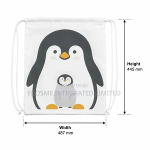 Penguin Vinyl Drawstring Knapsack Bag