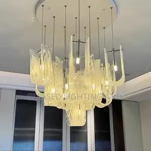 Size 600mm Cloud Glass Chandelier Light, Suitable for Living Room, Hal