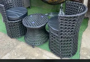 Stylish 2-Seater Rattan Chairs With Centre Table