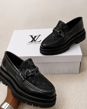 Men’s Black Monogram Horsebit Chunky Sole Loafers Edgy Glam