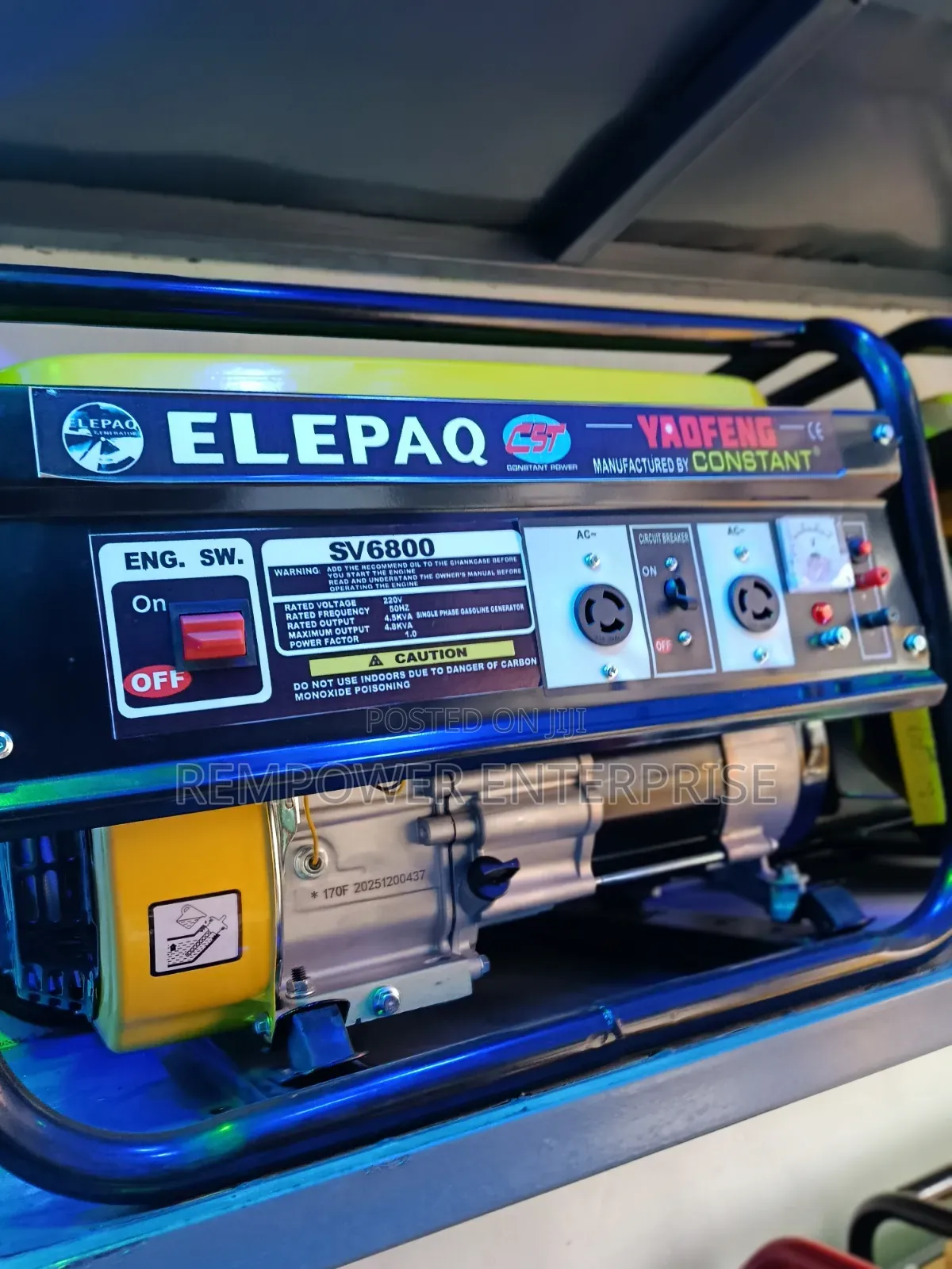 Manual Start Elepaq Constant 4.5kva