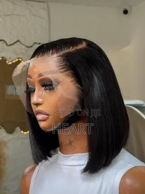 10”with Frontal,bob Wig, Bone Straight. Human Hair