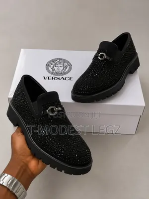 Men’s Black Studded Horsebit Loafers
