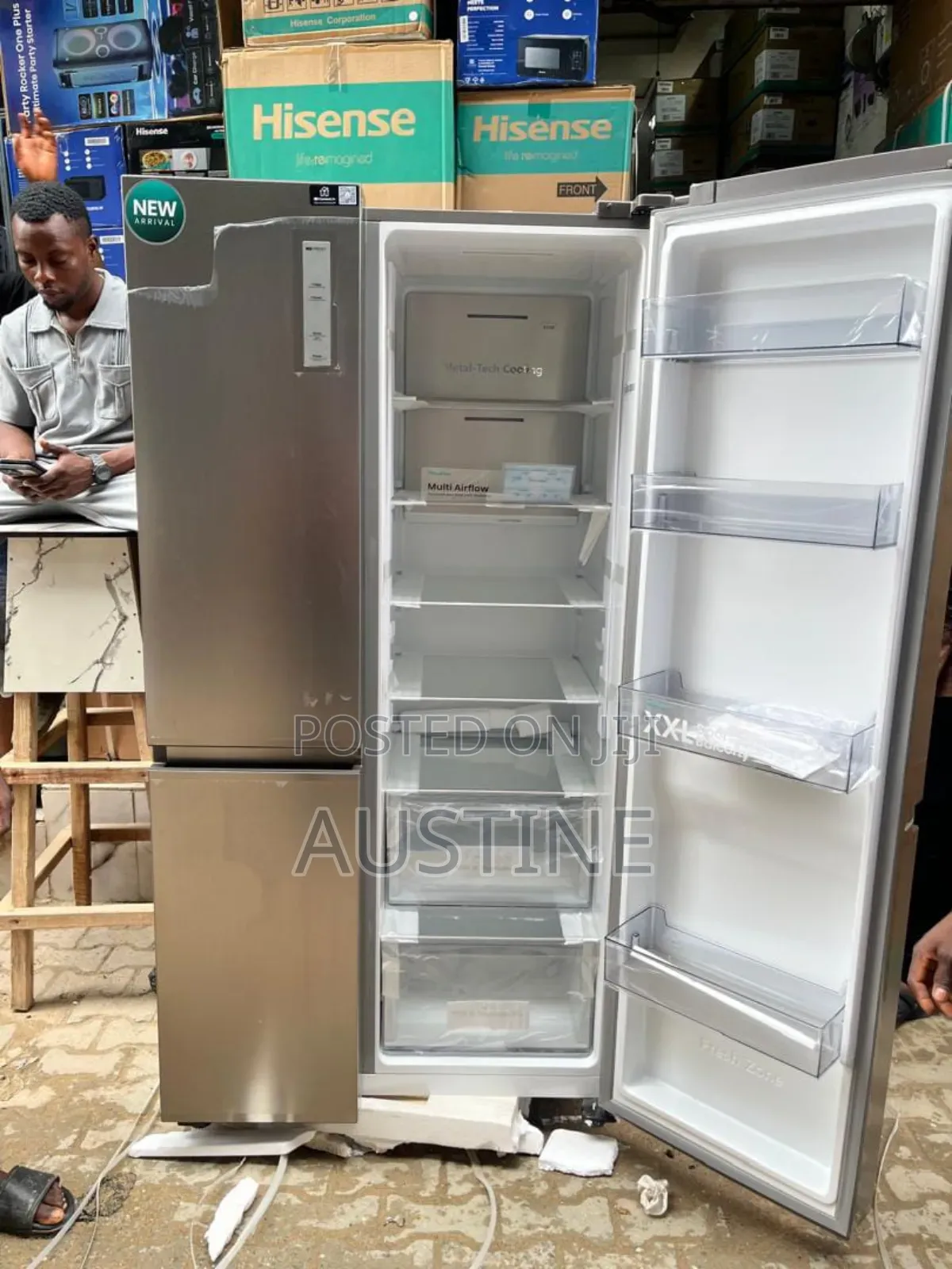 Brand New Hisense Side-Side 514litter Refrigerator>extenal Compresor