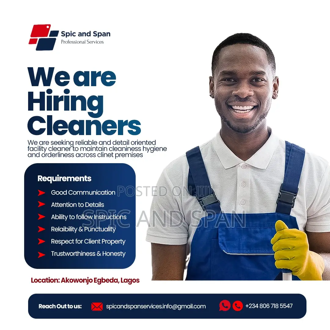 Cleaners Are Needed