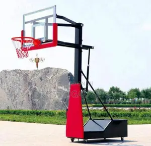 Portable Outdoor Basketball Hoop System With Wheeled Base Backboard