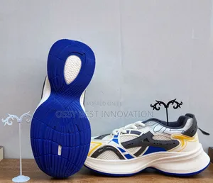 Men’s Premium Chunky Sneakers – White, Blue Yellow